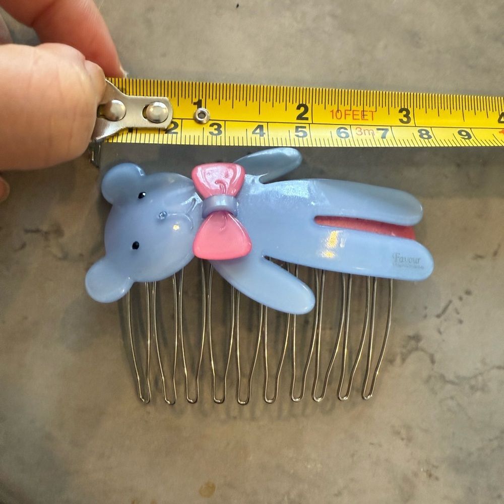 Cute Blue Teddy Bear Comb Hair Clip Hair - Picture 5 of 5
